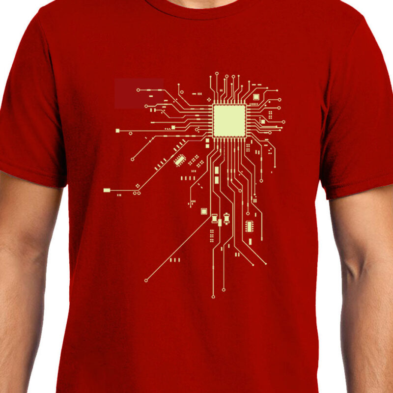 Xevomart Digital Heart, Computer Chip, Programmer , Unisex Graphic T-Shirt