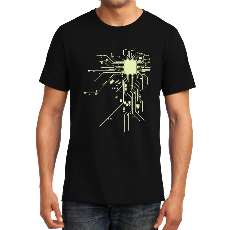 Xevomart Digital Heart, Computer Chip, Programmer , Unisex Graphic T-Shirt
