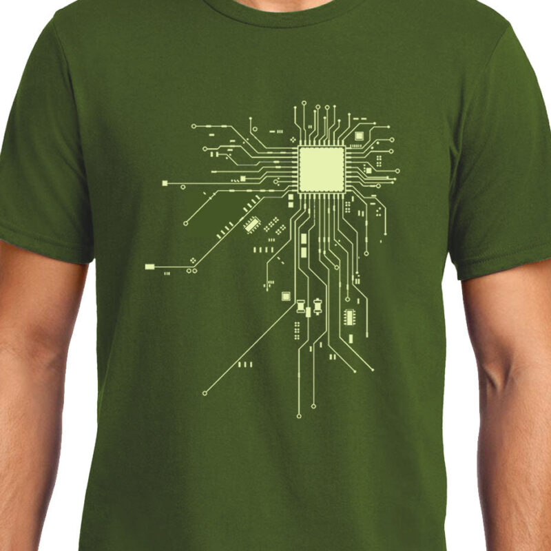 Xevomart Digital Heart, Computer Chip, Programmer , Unisex Graphic T-Shirt