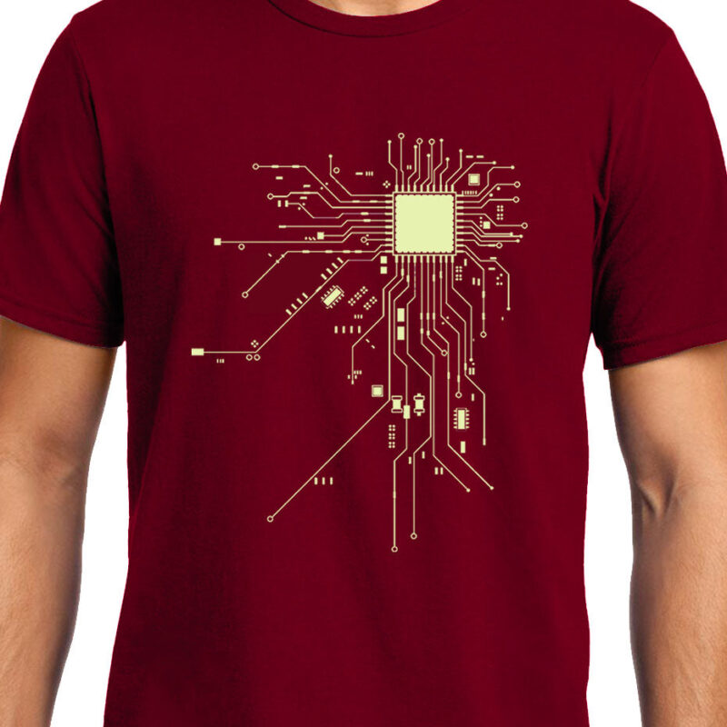 Xevomart Digital Heart, Computer Chip, Programmer , Unisex Graphic T-Shirt
