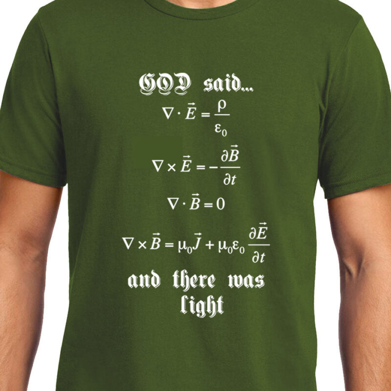 Xevomart Maxwell's Equation , God Said Let there be light , Physics, Unisex Graphic T-Shirt