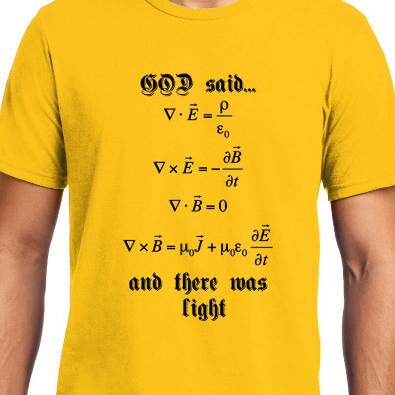 Xevomart Maxwell's Equation , God Said Let there be light , Physics, Unisex Graphic T-Shirt