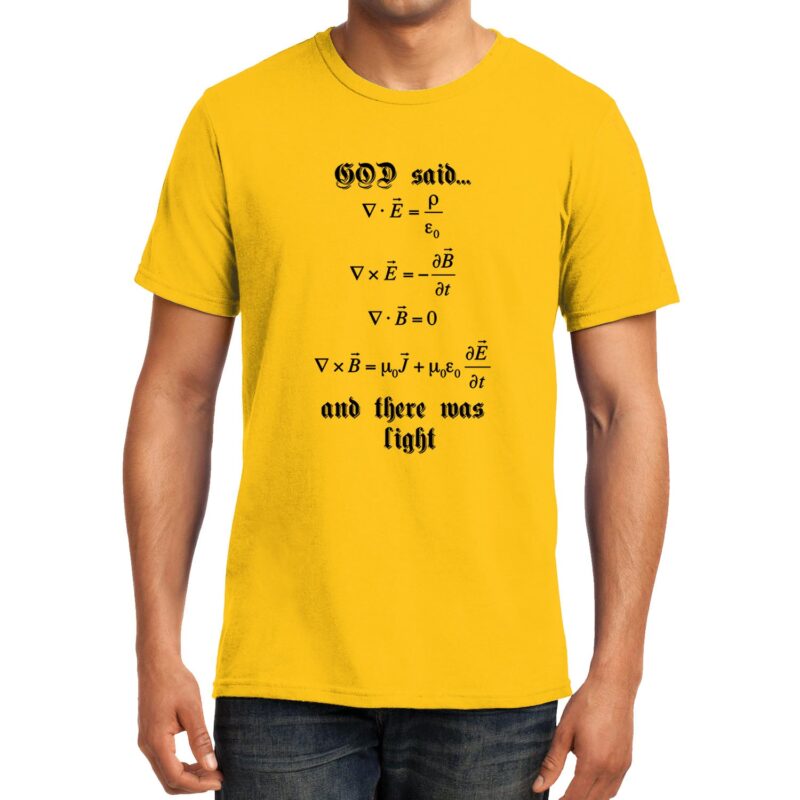 Xevomart Maxwell's Equation , God Said Let there be light , Physics, Unisex Graphic T-Shirt