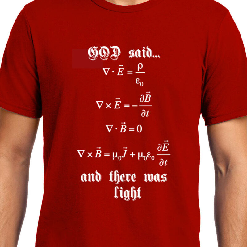 Xevomart Maxwell's Equation , God Said Let there be light , Physics, Unisex Graphic T-Shirt