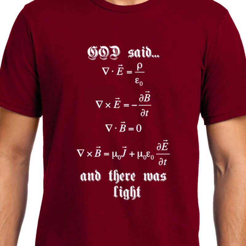 Xevomart Maxwell's Equation , God Said Let there be light , Physics, Unisex Graphic T-Shirt