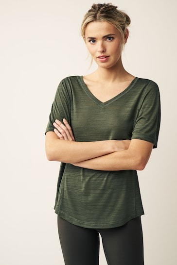 Sports Short Sleeve V-Neck Top