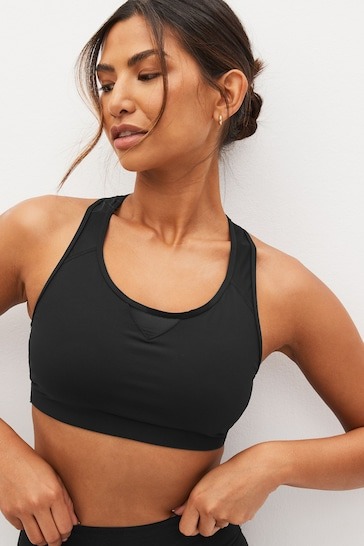Next Sports Reformer Non Pad Mesh Insert Bra – Black